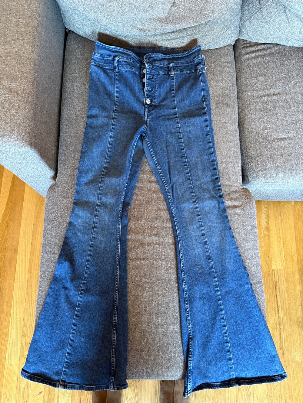 Free People Dark Blue Flare Jeans